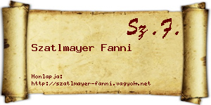 Szatlmayer Fanni névjegykártya