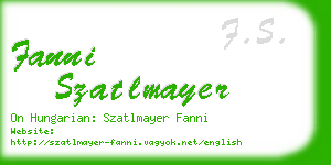 fanni szatlmayer business card